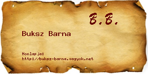 Buksz Barna névjegykártya